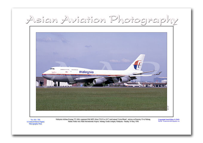 MY-067 - Malaysia Airlines Boeing 747-4H6 - 9M-MPF ( Msn 27043 Ln 1017 )