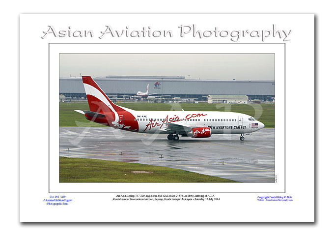MY-073 - Air Asia Boeing 737-3L9 - 9M-AAE ( Msn 24570 Ln 1800 )