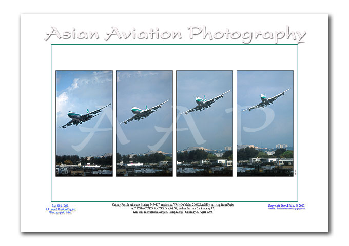 SP-001 - Multiple Image Print of Cathay Pacific Airways Boeing 747-467 - VR-HOV 