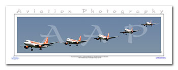 SP-005-PA2 - A2 Montage Print of Easy Jet Airbus Industries A319-111 - G-EZEY on short finals at Gatwick