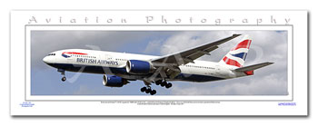 SP-010-PA2 - A2 Panoramic Print of British Airways Boeing 777-236 ER, G-YMMG at London Heathrow