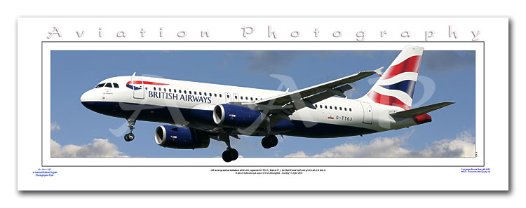SP-018-PA2 - A2 Panoramic Print of GB Airways Airbus Industries A320-232 - G-TTOJ at London Gatwick
