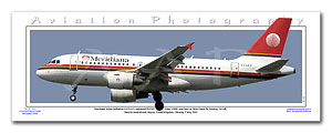 SP-023-PA3 - A3 Panoramic Print of Meridiana Airbus Industries A319-112 - EI-DFP