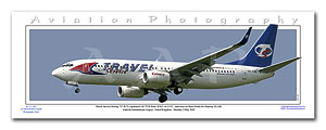 SP-025-PA3 - A3 Panoramic Print of Travel Service Boeing 737-8CX -  OK-TVB