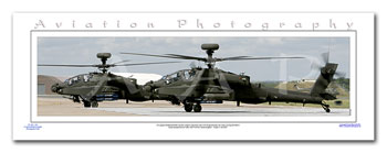 SP-034-PA2 - A2 Panoramic Print of Agusta Westland AH Mk1.Apache Longbow attack helicopters of 8 Regiment Army Air Corps