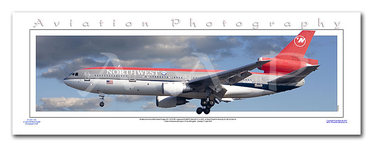 SP-040-PA2 - A2 Panoramic Print of Northwest Airlines McDonnell Douglas DC-10-30 - N243NW at Gatwick