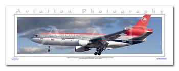 SP-040-PA2 - A2 Panoramic Print of Northwest Airlines McDonnell Douglas DC-10-30 - N243NW at Gatwick