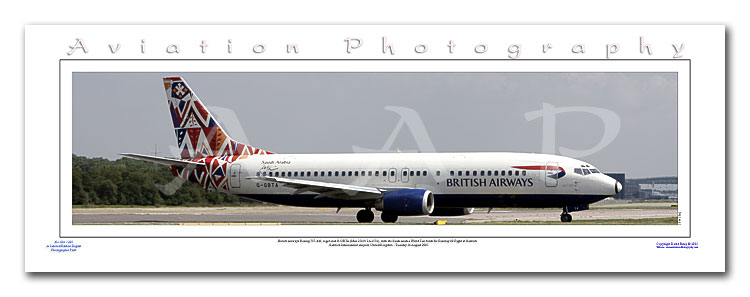 SP-041-PA2 - A2 Panoramic Print of British Airways Boeing 737-436, G-GBTA at London Gatwick