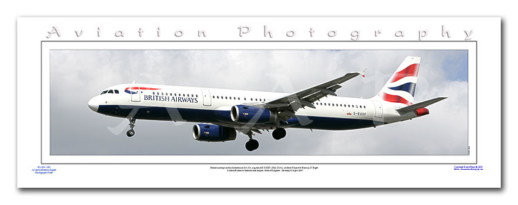 SP-042-PA2 - A2 Panoramic Print of British Airways Airbus Industries A321-231 G-EUXF at London Heathrow