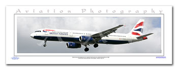 SP-042-PA2 - A2 Panoramic Print of British Airways Airbus Industries A321-231 G-EUXF at London Heathrow