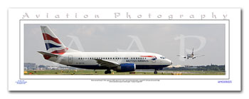 SP-043-PA2 - A2 Panoramic Print of British Airways Boeing 737-5H6, G-GFFH at London Gatwick