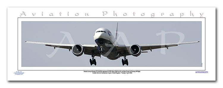 SP-051-PA2 - A2 Panoramic Print of British Airways Boeing 777-236 ER - G-VIIF at London Gatwick