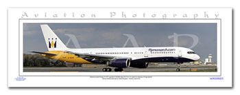 SP-053-PA2 - A2 Panoramic Print of Monarch Airlines Boeing 757-2T7 - G-MONK at Gatwick