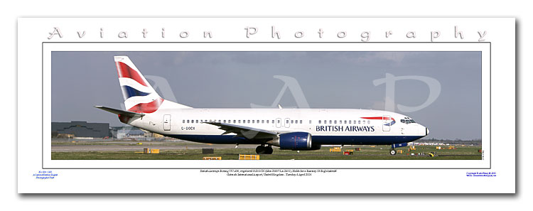 SP-055-PA2 - A2 Panoramic Print of British Airways Boeing 737-436 - G-DOCX at London Gatwick