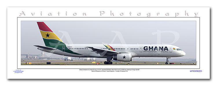 SP-056-PA2 - A2 Panoramic Print of Ghana International Airlines Boeing 757-225 - N930RD at London Gatwick