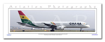 SP-056-PA2 - A2 Panoramic Print of Ghana International Airlines Boeing 757-225 - N930RD at London Gatwick