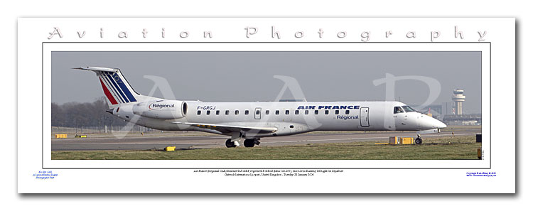 SP-057-PA2 - A2 Panoramic Print of Air France (Regional CAE) Embraer RJ145EP - F-GRGJ at London Gatwick