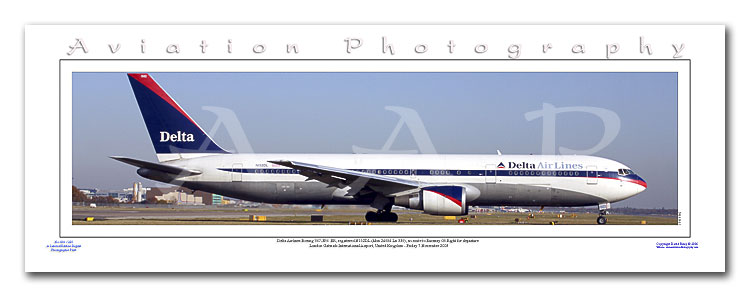 SP-058-PA2 - A2 Panoramic Print of Delta Airlines Boeing 767-3P6  ER - N152DL at Gatwick
