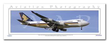 SP-070-PA2 - A2 Panoramic Print of Singapore Airlines Cargo Boeing 747-412F (SCD) Mega Ark - 9V-SFB at London Heathrow