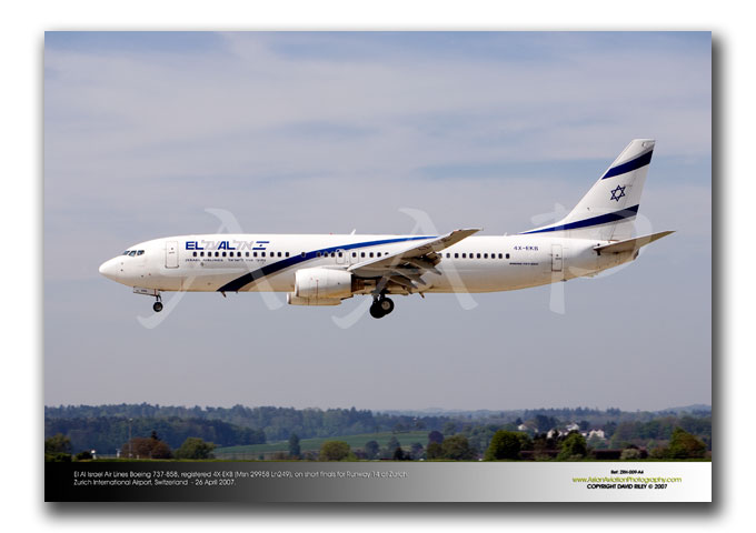 ZRH-009 - El Al Israel Air Lines Boeing 737-858 - 4X-EKB (Msn 29958 Ln249)
