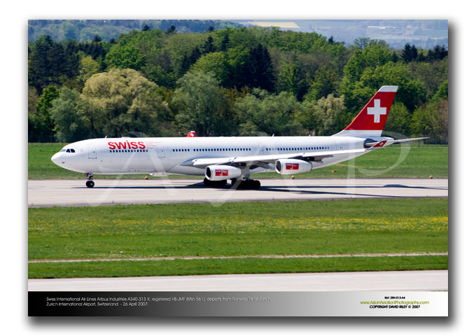 ZRH-013 - Swiss International Air Lines Airbus Industries A340-313 X - HB-JMF (Msn 561),