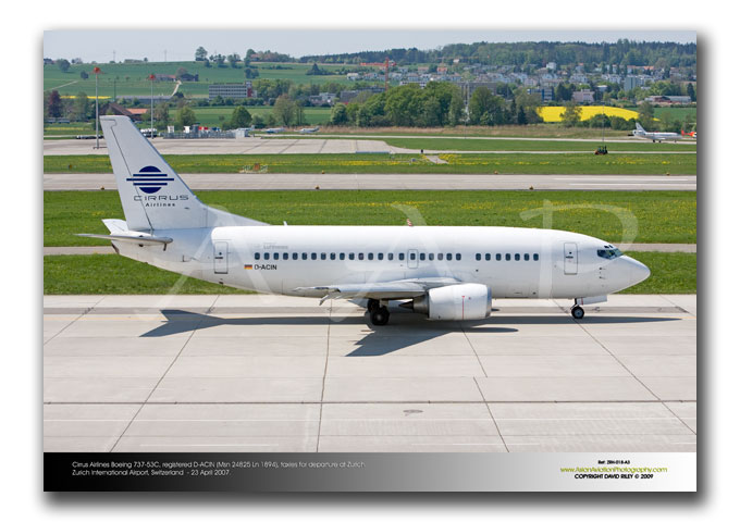 ZRH-018 - Cirrus Airlines Boeing 737-53C - D-ACIN (Msn 24825 Ln 1894)