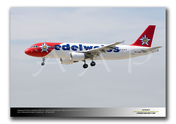 ZRH-030 - Edelweiss Air Airbus Industries A320-214 - HB-IHZ (Msn 1026)