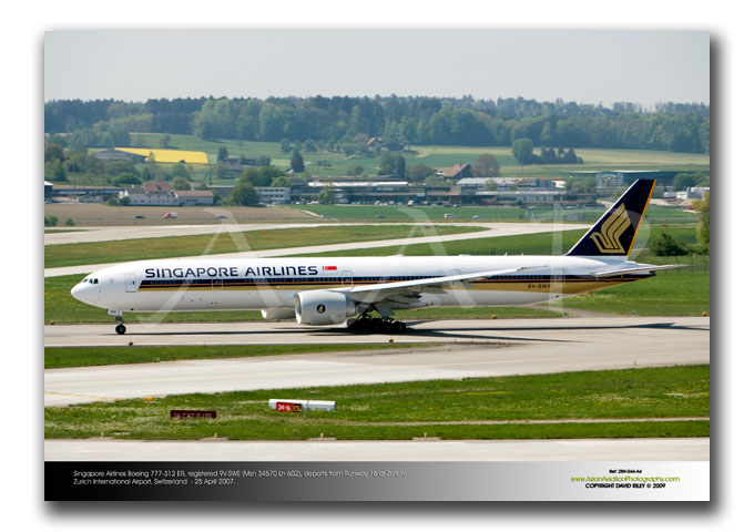 ZRH-044 - Singapore Airlines Boeing 777-312 ER - 9V-SWE (Msn 34570 Ln 602)