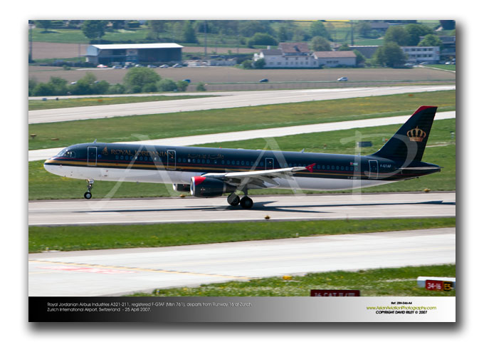 ZRH-046 - Royal Jordanian Airbus Industries A321-211 - F-GTAF (Msn 761)