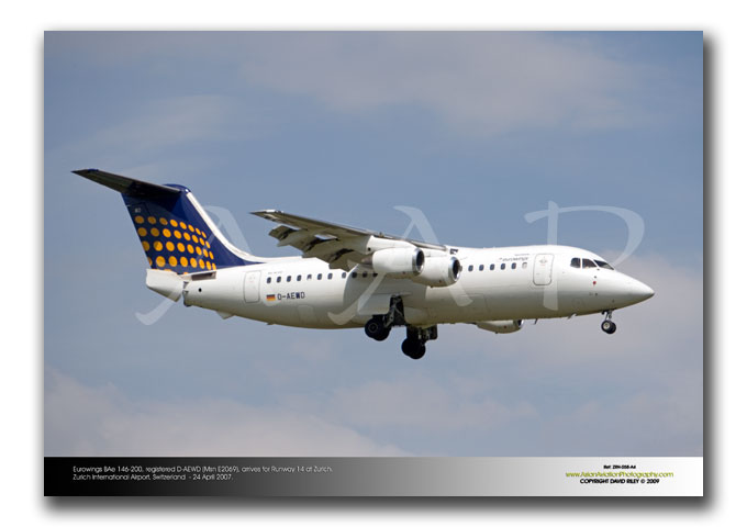 ZRH-058 - Eurowings BAe 146-200 - D-AEWD (Msn E2069)