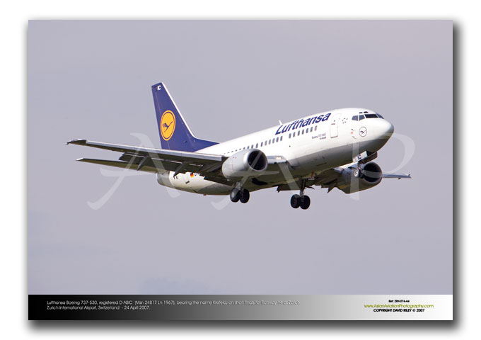 ZRH-074 - Lufthansa Boeing 737-530 - D-ABIC  (Msn 24817 Ln 1967)