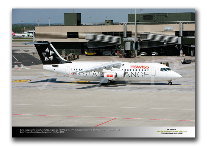 ZRH-082 - Swiss European Air Lines Avro RJ100 - HB-IYU (Msn E3379)